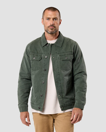 Mens Trucker Jacket Classic Fit Button Up with Chest and Side Pockets