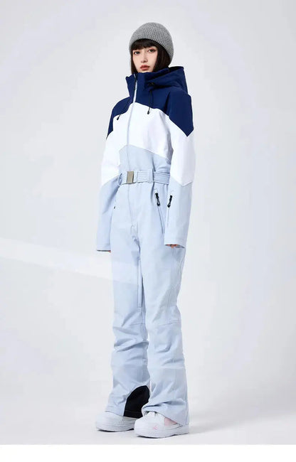 Women’s Hooded Winter Snow Jumpsuit One Piece Snowwear Suit