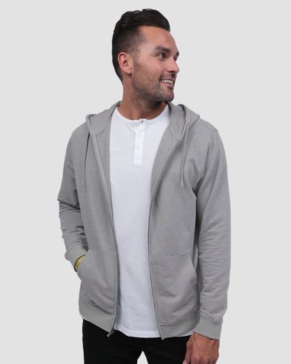 Mens Zip Up Hoodie Casual Fleece Jacket with Front Pockets Long Sleeve Sweatshirt