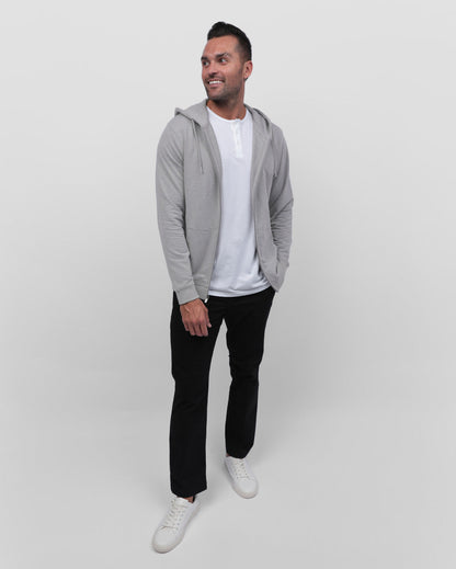 Mens Zip Up Hoodie Casual Fleece Jacket with Front Pockets Long Sleeve Sweatshirt