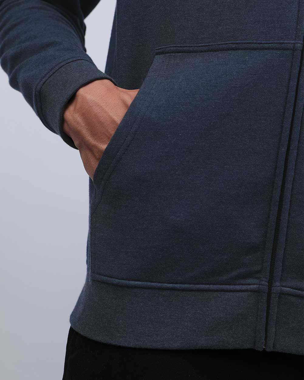 Mens Zip Up Hoodie Casual Fleece Jacket with Front Pockets Long Sleeve Sweatshirt
