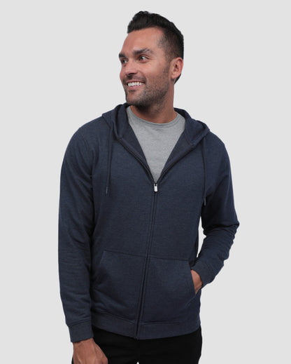 Mens Zip Up Hoodie Casual Fleece Jacket with Front Pockets Long Sleeve Sweatshirt