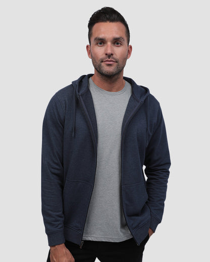 Mens Zip Up Hoodie Casual Fleece Jacket with Front Pockets Long Sleeve Sweatshirt