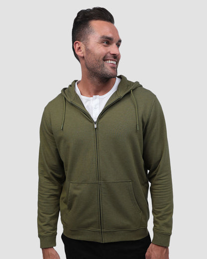 Mens Zip Up Hoodie Casual Fleece Jacket with Front Pockets Long Sleeve Sweatshirt