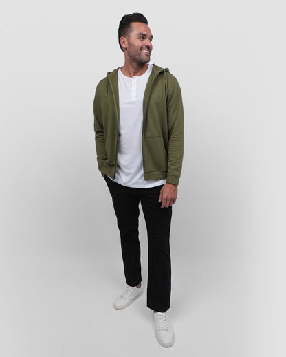 Mens Zip Up Hoodie Casual Fleece Jacket with Front Pockets Long Sleeve Sweatshirt