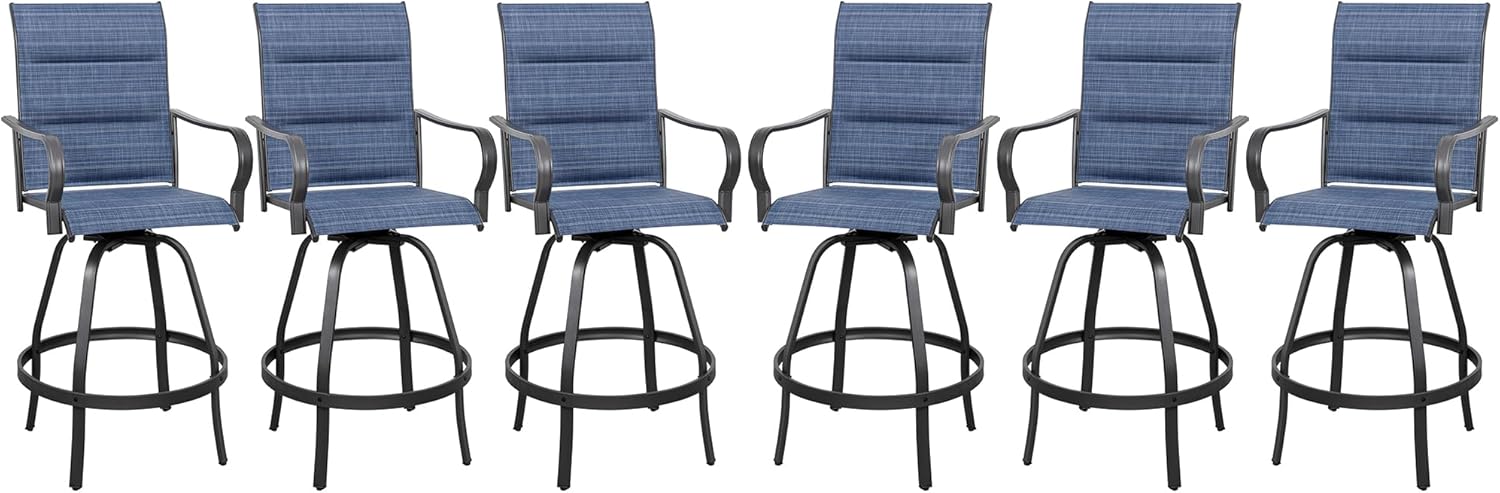 2 Piece Outdoor Patio Swivel Bar Chairs