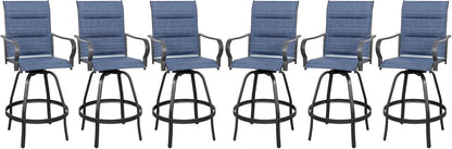 2 Piece Outdoor Patio Swivel Bar Chairs