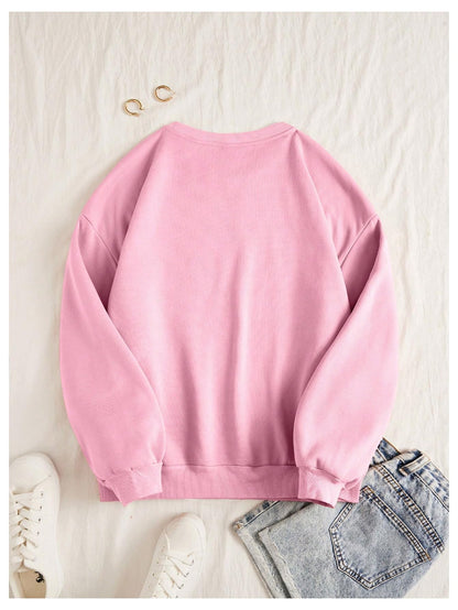 Women's Letter Graphic Print Long Sleeve Sweatshirt Pullover Tops