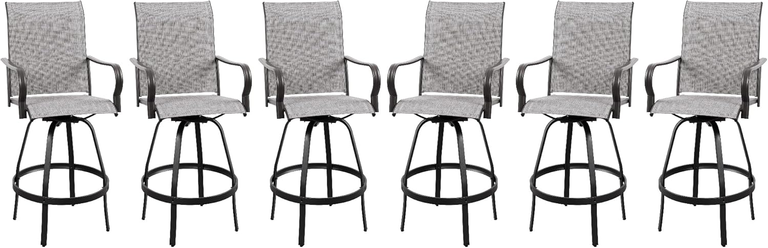 2 Piece Outdoor Patio Swivel Bar Chairs
