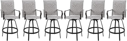2 Piece Outdoor Patio Swivel Bar Chairs
