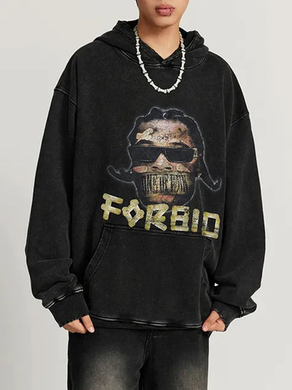420g Hip-pop For Bid Wash Old Cotton Hoodie
