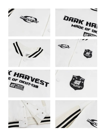 Vintage Letter Patchwork Element Baseball Jacket for Men