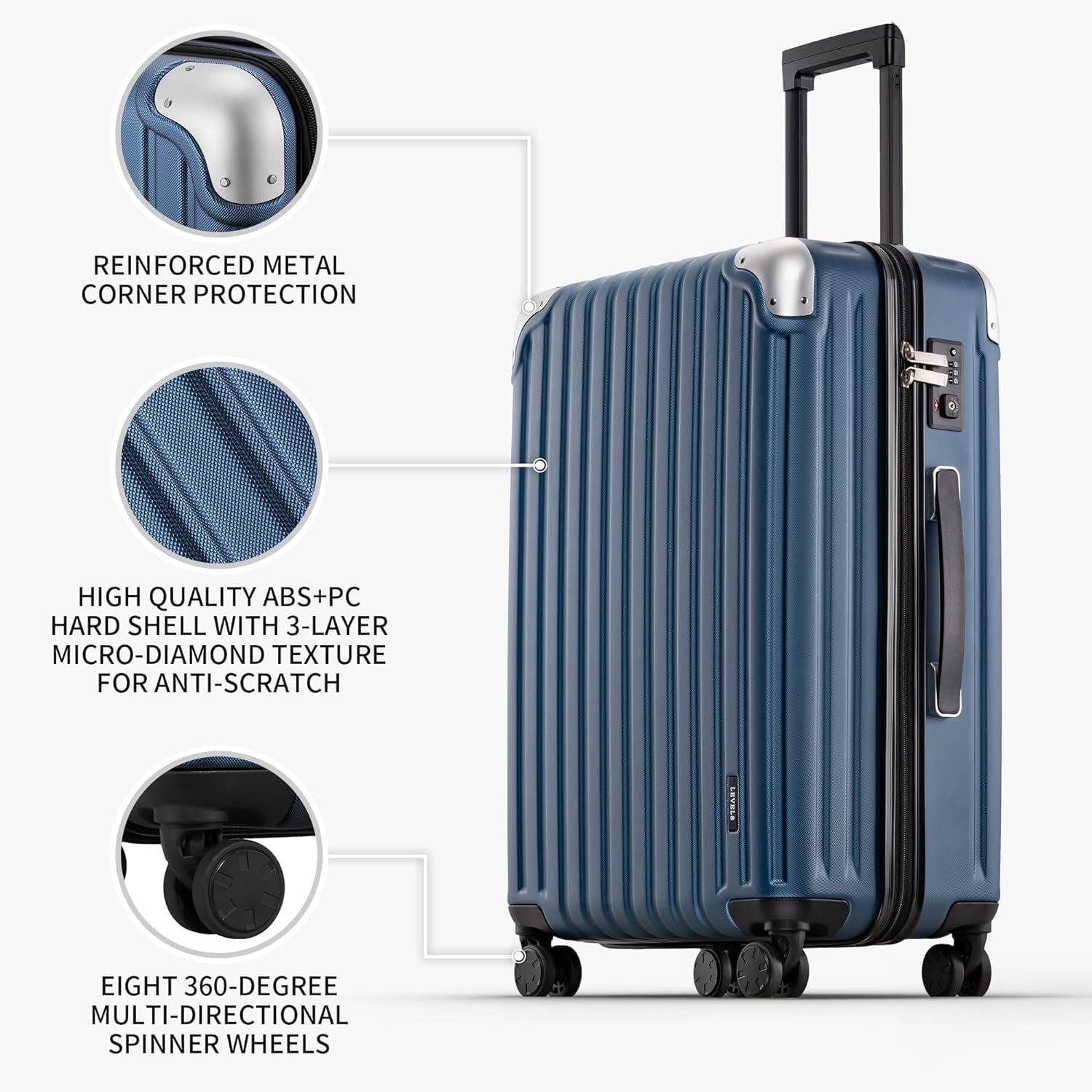 Luggage Airline Approved 20 Inch Expandable Hard Sided Luggages