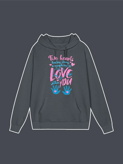 Two Hearts Beating Strong Graphic Hoodie