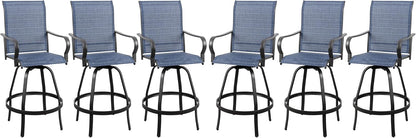 2-Piece Outdoor Patio Swivel Bar Chairs