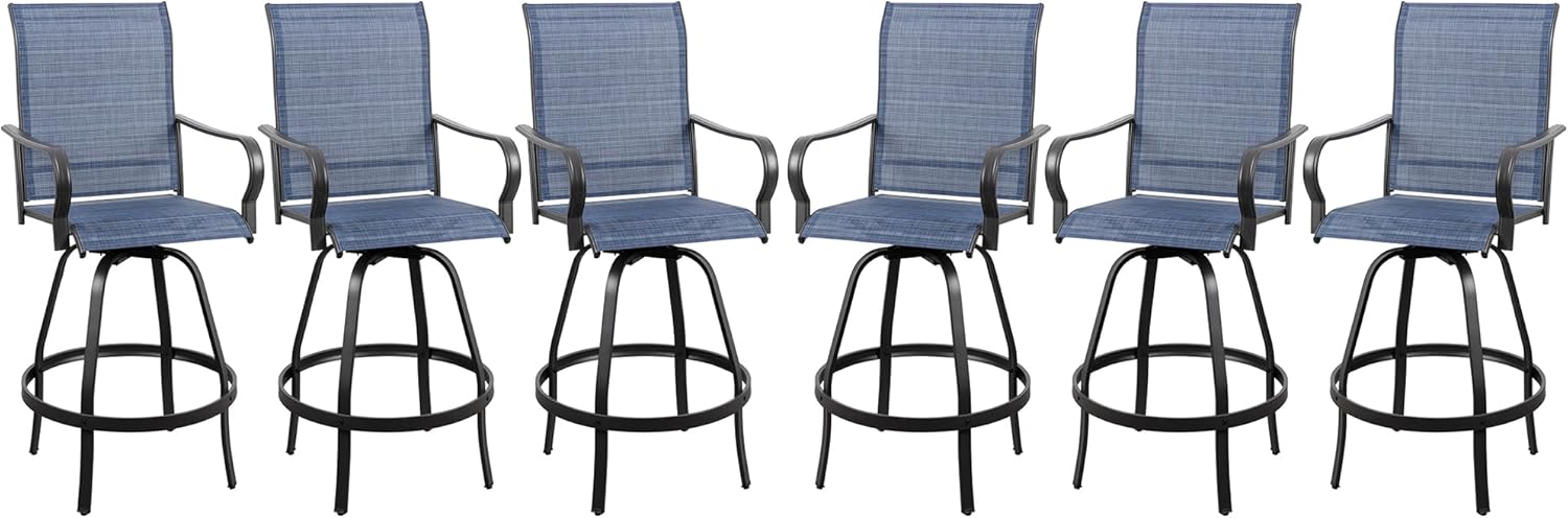 2 Piece Outdoor Patio Swivel Bar Chairs