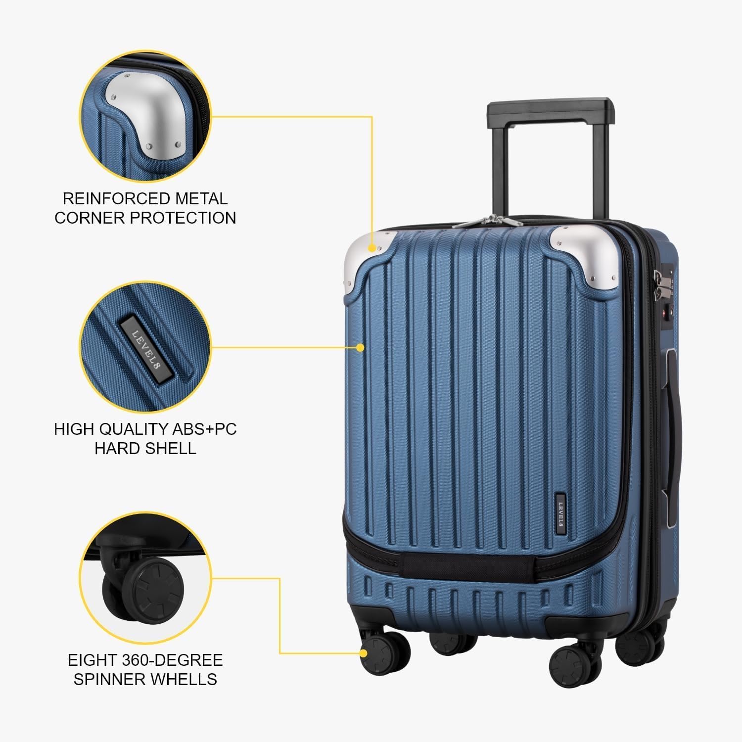 Luggage Airline Approved 20 Inch Expandable Hard Sided Luggages