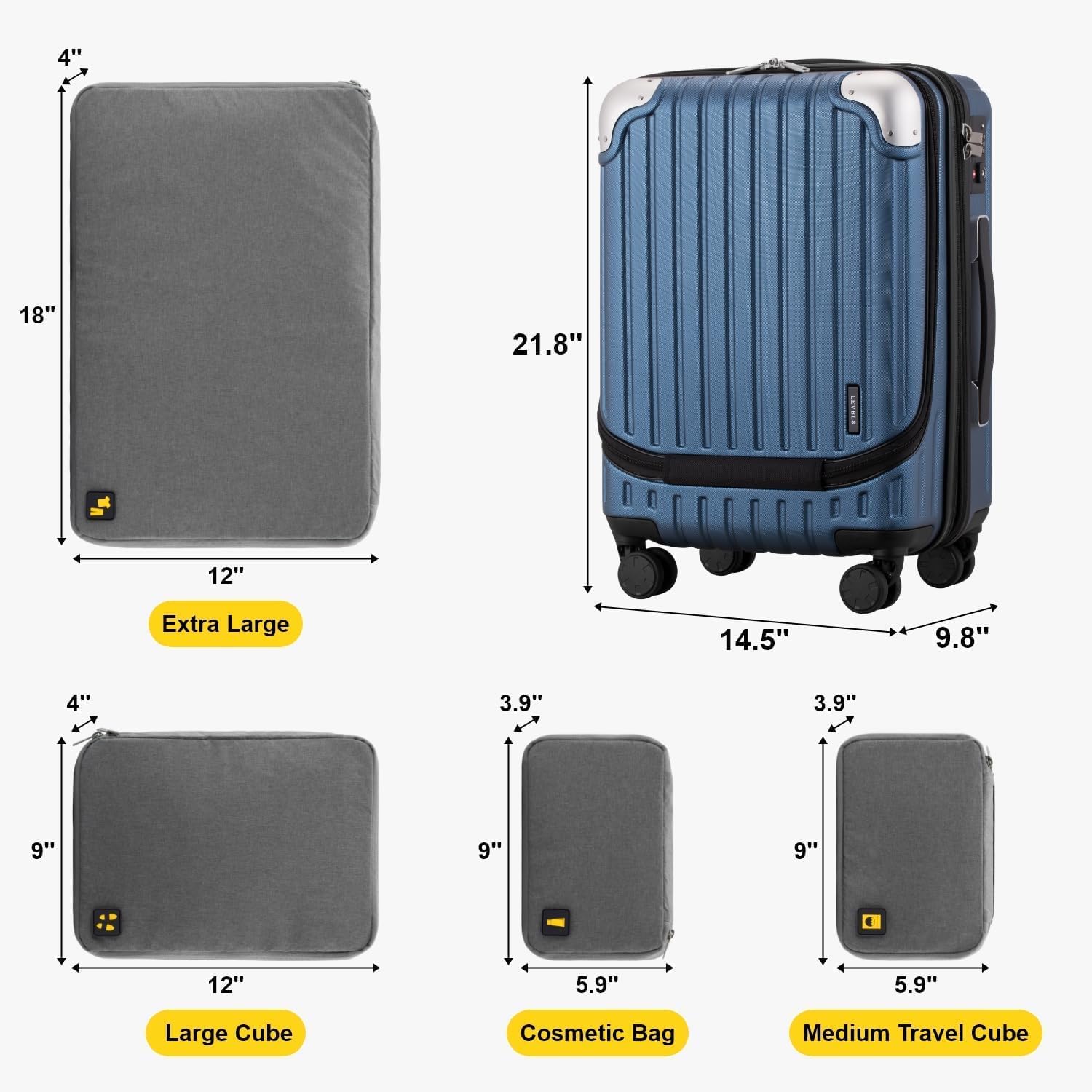 Luggage Airline Approved 20 Inch Expandable Hard Sided Luggages