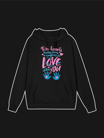 Two Hearts Beating Strong Graphic Hoodie