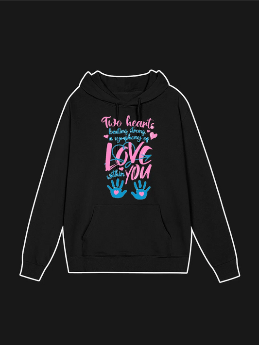 Two Hearts Beating Strong Graphic Hoodie