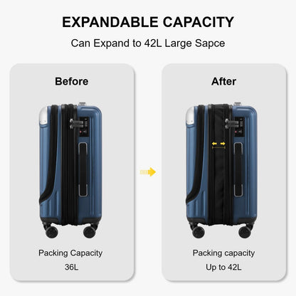 Luggage Airline Approved 20 Inch Expandable Hard Sided Luggages