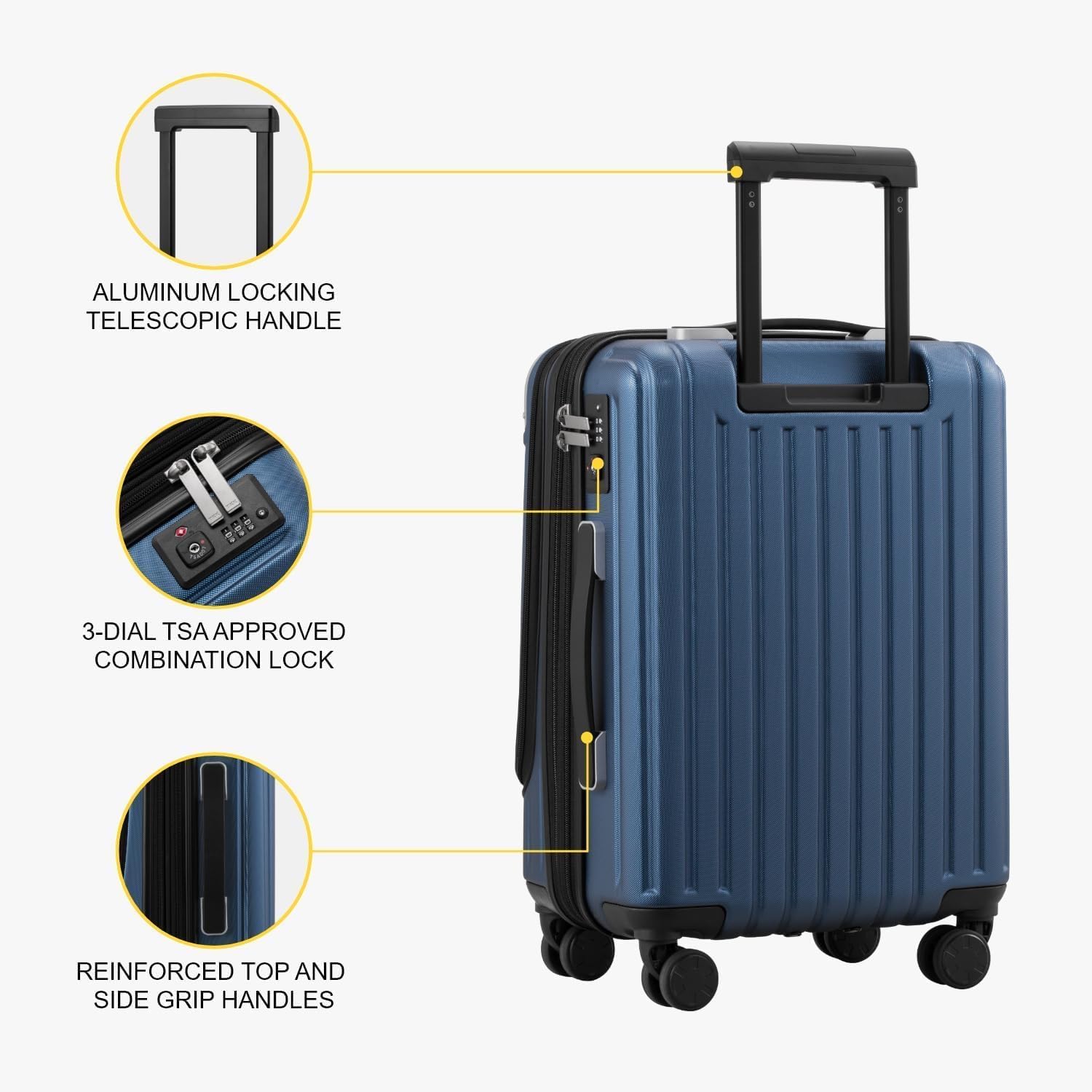 Luggage Airline Approved 20 Inch Expandable Hard Sided Luggages