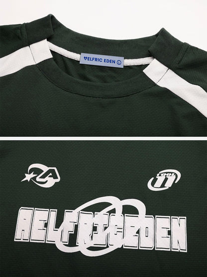 Oversized T Shirt Men 90s Shirt Unisex Streetwear Contrast Color Graphic Tees