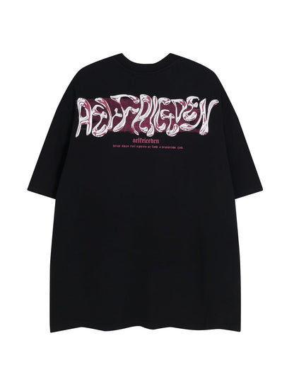 Metalic Graphic Tees Men Y2k Oversized T Shirts Women Vintage Tees Unisex Summer Tops