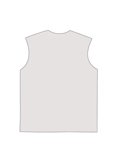 230g Cartoon Hip-hop Wash Old Sleeveless T-shirt