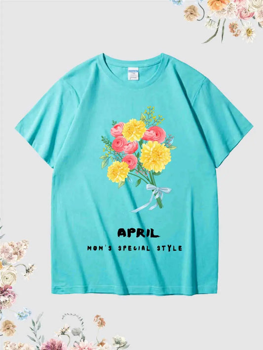 Mother's Day Floral Graphic T-shirts