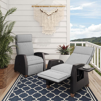 Outdoor Recliner Chair Patio 150° Lay Flat Recliner