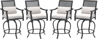 Outdoor Swivel Bar Stools Set of 2 Patio Bar Height Outdoor Chairs