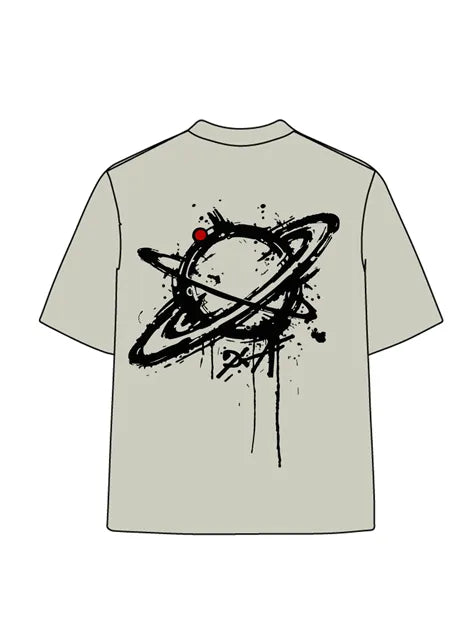 270g Cotton Saturn Printed Wash Old T-shirt
