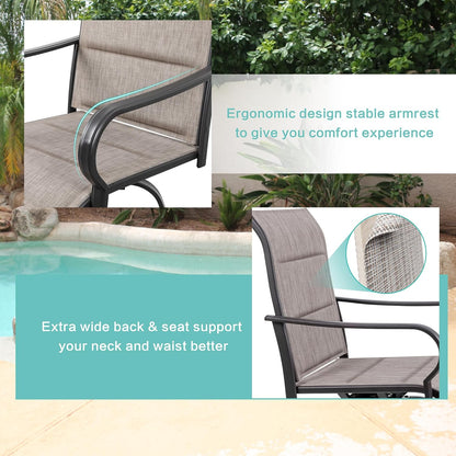 2 Piece Outdoor Patio Swivel Bar Chairs