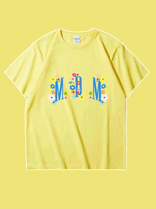 Letter and Floral Graphic T-shirt For Mom