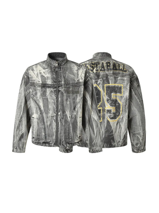 Vintage Wash Made Old Printed Jacket for Man