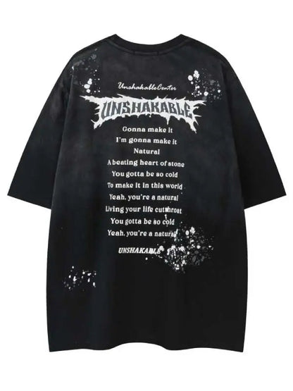 Women's Washed Vintage Letter Graphic Tee