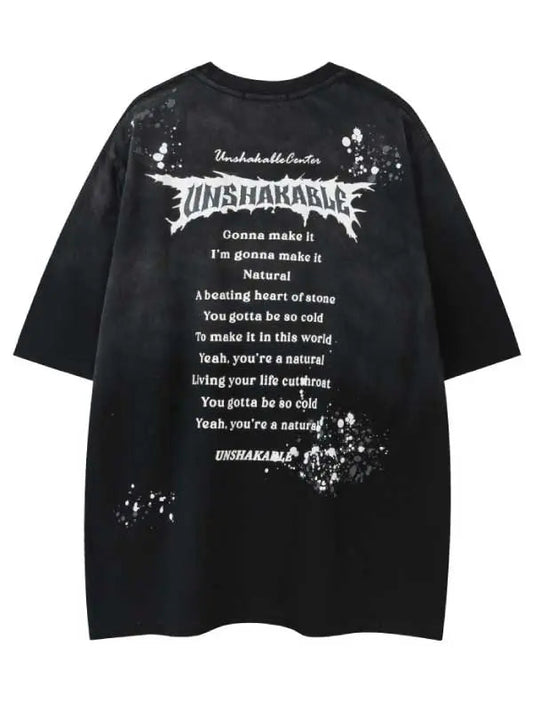 Women's Washed Vintage Letter Graphic Tee