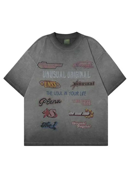 Women's Washed Vintage Letter Graphic Tee