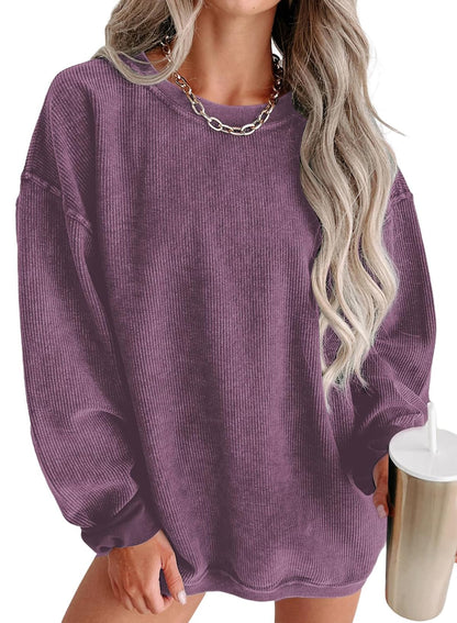 Women Casual Oversized Long Sleeve Crewneck Sweatshirts