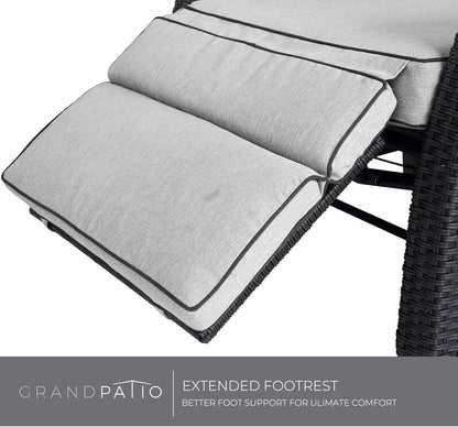 Outdoor Recliner Chair Patio 150° Lay Flat Recliner