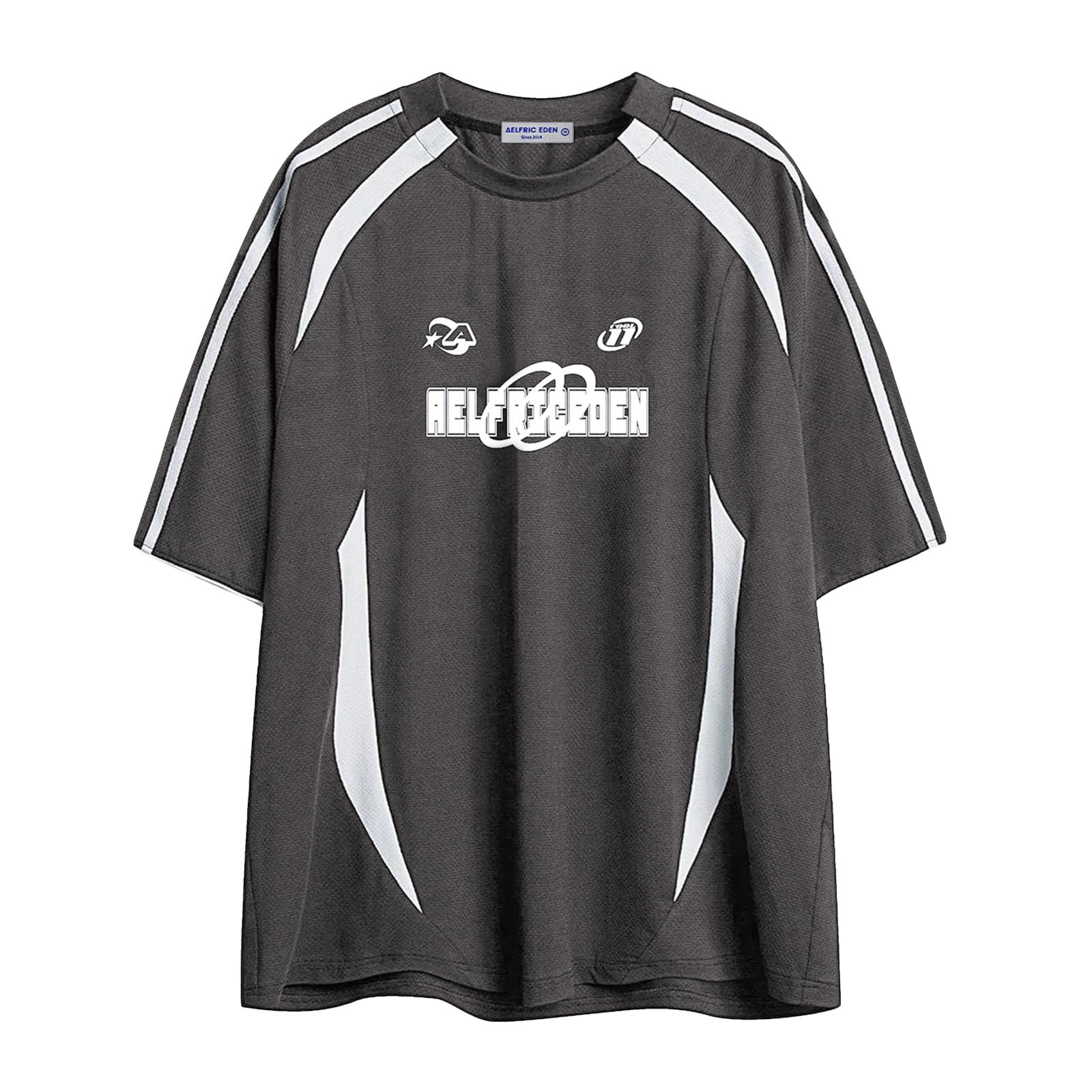 Oversized T Shirt Men 90s Shirt Unisex Streetwear Contrast Color Graphic Tees