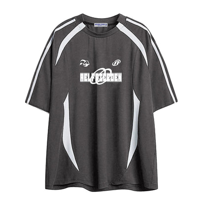 Oversized T Shirt Men 90s Shirt Unisex Streetwear Contrast Color Graphic Tees