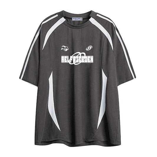 Oversized T Shirt Men 90s Shirt Unisex Streetwear Contrast Color Graphic Tees
