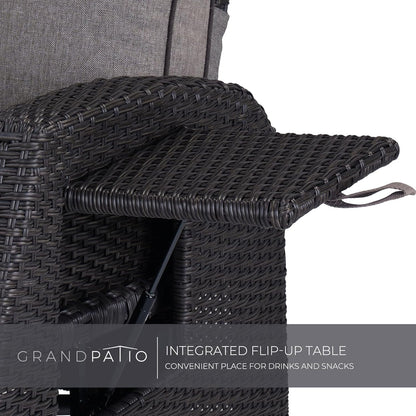 Outdoor Recliner Chair Patio 150° Lay Flat Recliner