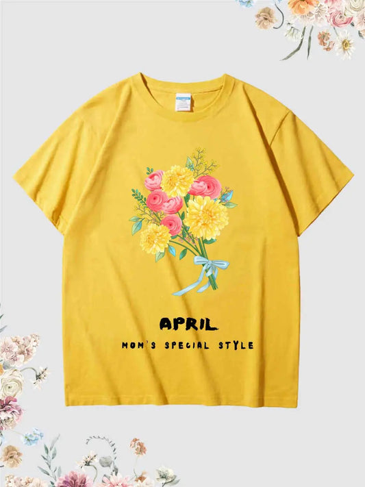 Mother's Day Floral Graphic T-shirts