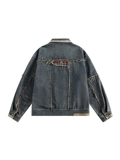 Men's Casual Daily Wear Distressed Denim Jacket