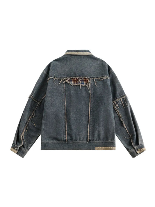 Men's Casual Daily Wear Distressed Denim Jacket