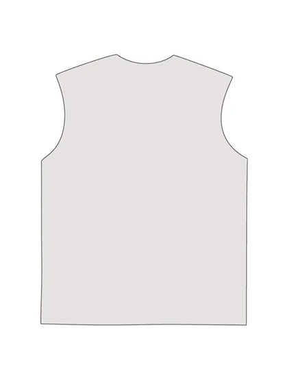 230g Cotton Saturn Printed Sleeveless Wash Old T-shirt