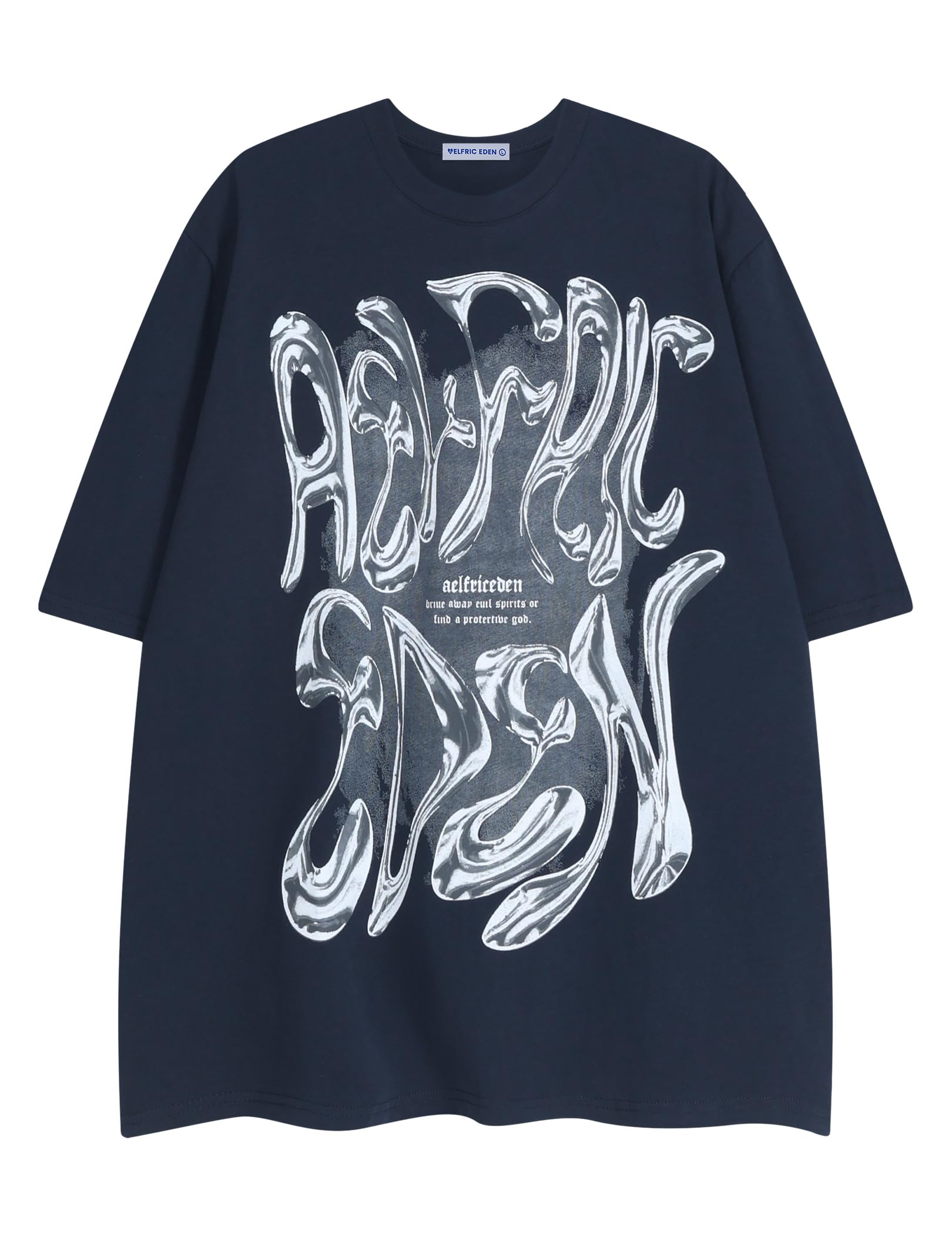 Metalic Graphic Tees Men Y2k Oversized T Shirts Women Vintage Tees Unisex Summer Tops